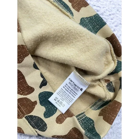 Boys Carhartt Yellow Camouflage Hoodie Pullover Sweatshirt Size L 14-16 - Picture 8 of 12